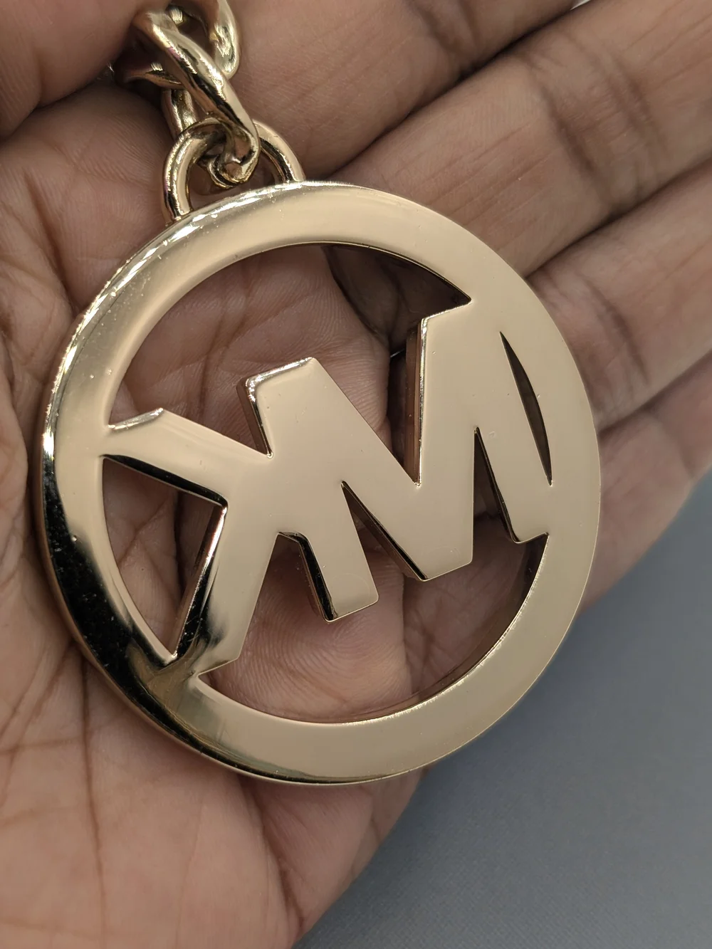 Michael Kors Gold MK Logo Keychain for Men